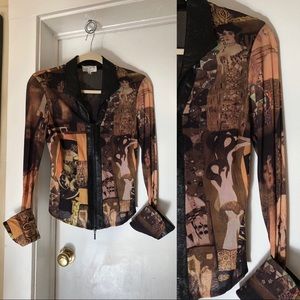 Alberto Makali Mesh Art Print Jacket